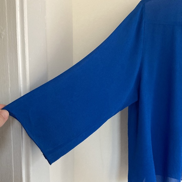 Soft Surroundings Womens Silk Undercover Topper Sz MD Kimono Sheer Open Front - Picture 7 of 10